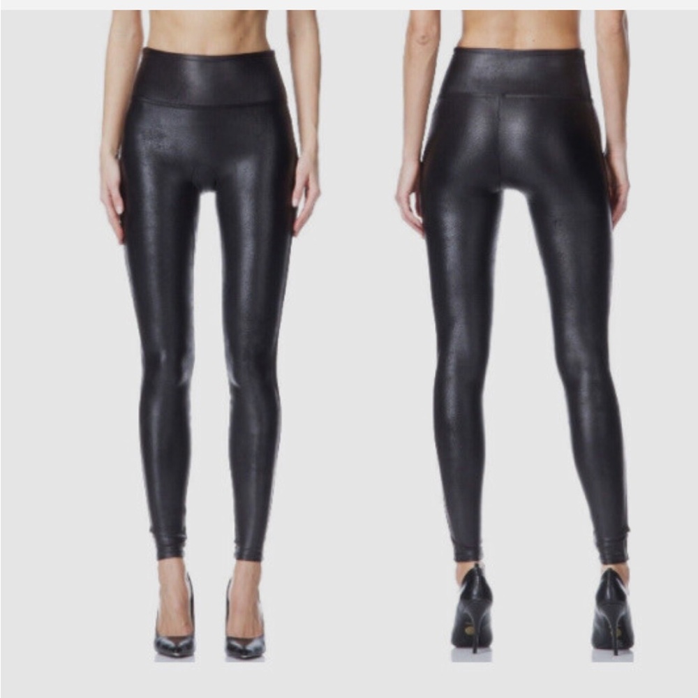 Spanx Black Faux Leather Leggings Medium